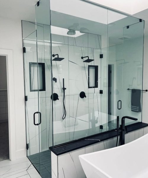 custom hinged framless shower doors seattle